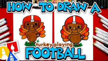 How To Draw A Turkey Playing Football