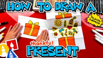How To Draw A Thankful Present Folding Surprise