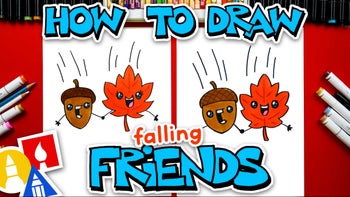 How To Draw Falling Friends - Acorn And Leaf