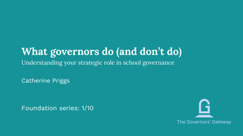 GG 1 - What governors do (and don't do)