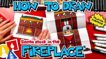 How To Draw Santa Coming Down The Fireplace