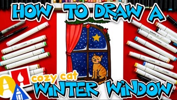How To Draw A Cozy Cat Sitting In A Window