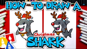 How To Draw A Christmas Shark Reindeer