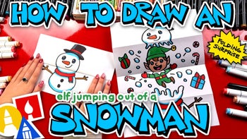 How To Draw An Elf Jumping Out Of A Snowman