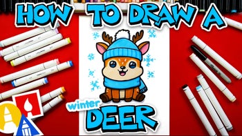 How To Draw A Cute Winter Deer