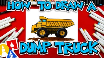How To Draw A Cool Dump Truck With Color