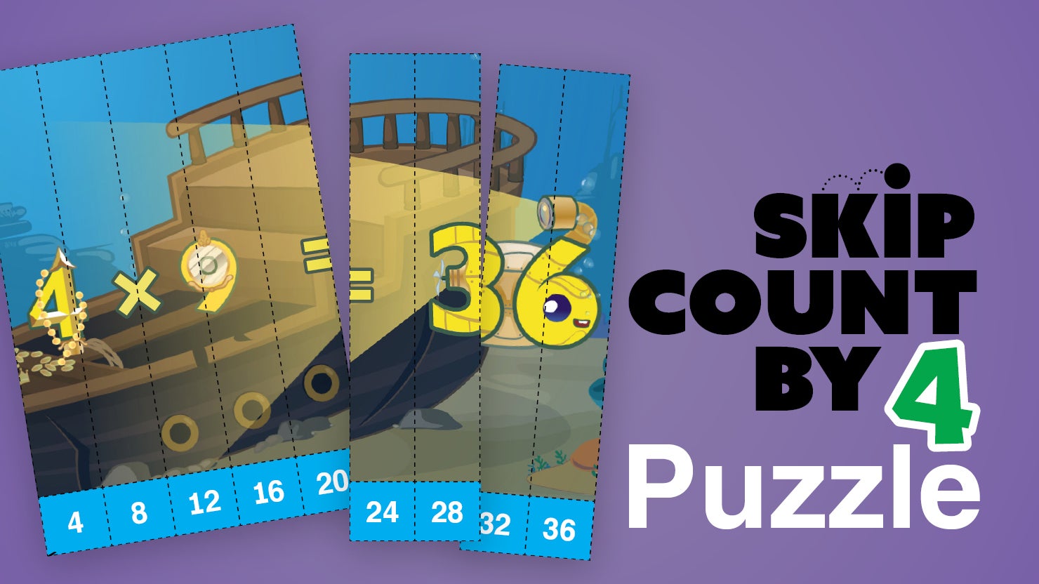 Preschool Prep Kids Club | Skip Count By 4 Puzzle | Meet The Math Facts ...