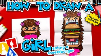 How To Draw A Girl Eating A Whole Cheeseburger