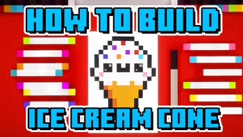 How To Build A Cute Ice Cream Cone - Minecraft Art