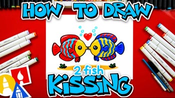 How To Draw Two Cute Fish Kissing