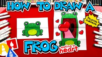 How To Draw A Frog Eating A Heart Folding Surprise