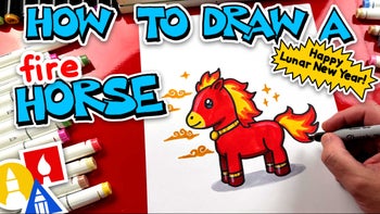 How To Draw A Fire Horse - Happy Lunar New Year!