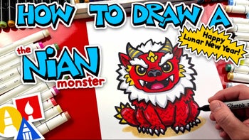 How To Draw The Nian Monster - Happy Lunar New Year