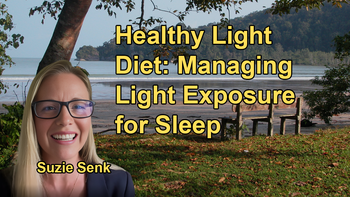 Introduction to the Concept of a 'Healthy Light Diet,' Emphasizing the Importance of Managing Both Daytime and Nighttime Light Exposure for Better Sleep with Suzie Senk