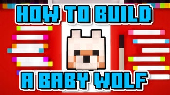 How To Build Baby Wolf Head – Minecraft Art