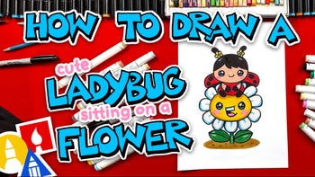 How To Draw A Cute Ladybug Sitting On A Flower