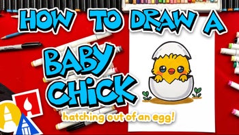 How To Draw A Baby Chick Hatching Out Of An Egg