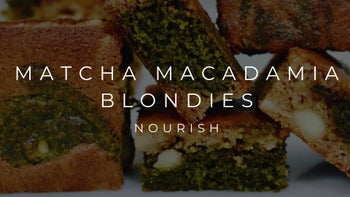 MATCHA MACADAMIA BLONDIES | NOURISH