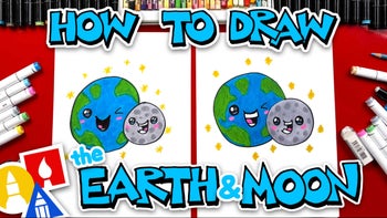 How To Draw The Earth And Moon Buddies For Earth Day