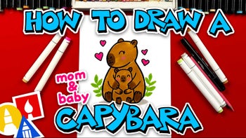 How To Draw A Mom And Baby Capybara