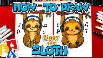 How To Draw Ziggy The Sloth That Loves Music