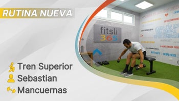 fitsli 365 - 13/07/26 - Sebastian / Tren Superior - Espalda, Tríceps, Trapecios y Antebrazos / Mancuernas y Banca / 239 Calorías