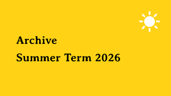 Archive: Summer term 2026
