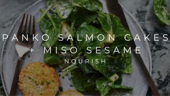 PANKO SALMON CAKES + MISO SESAME | NOURISH