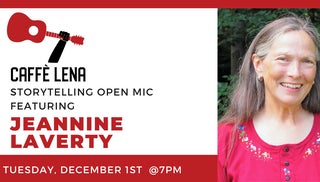 Promotional artwork for Storytelling Night featuring Jeannine Laverty Live Stream