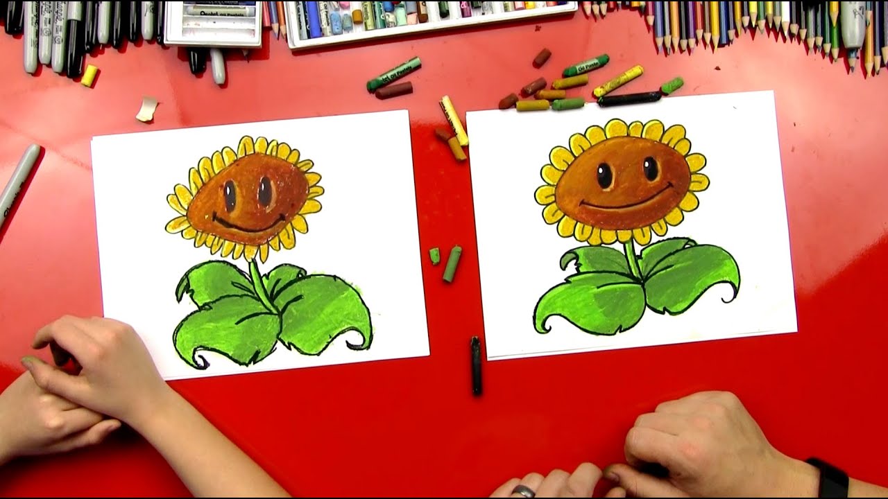 How To Draw A Sunflower From Plants vs. Zombies