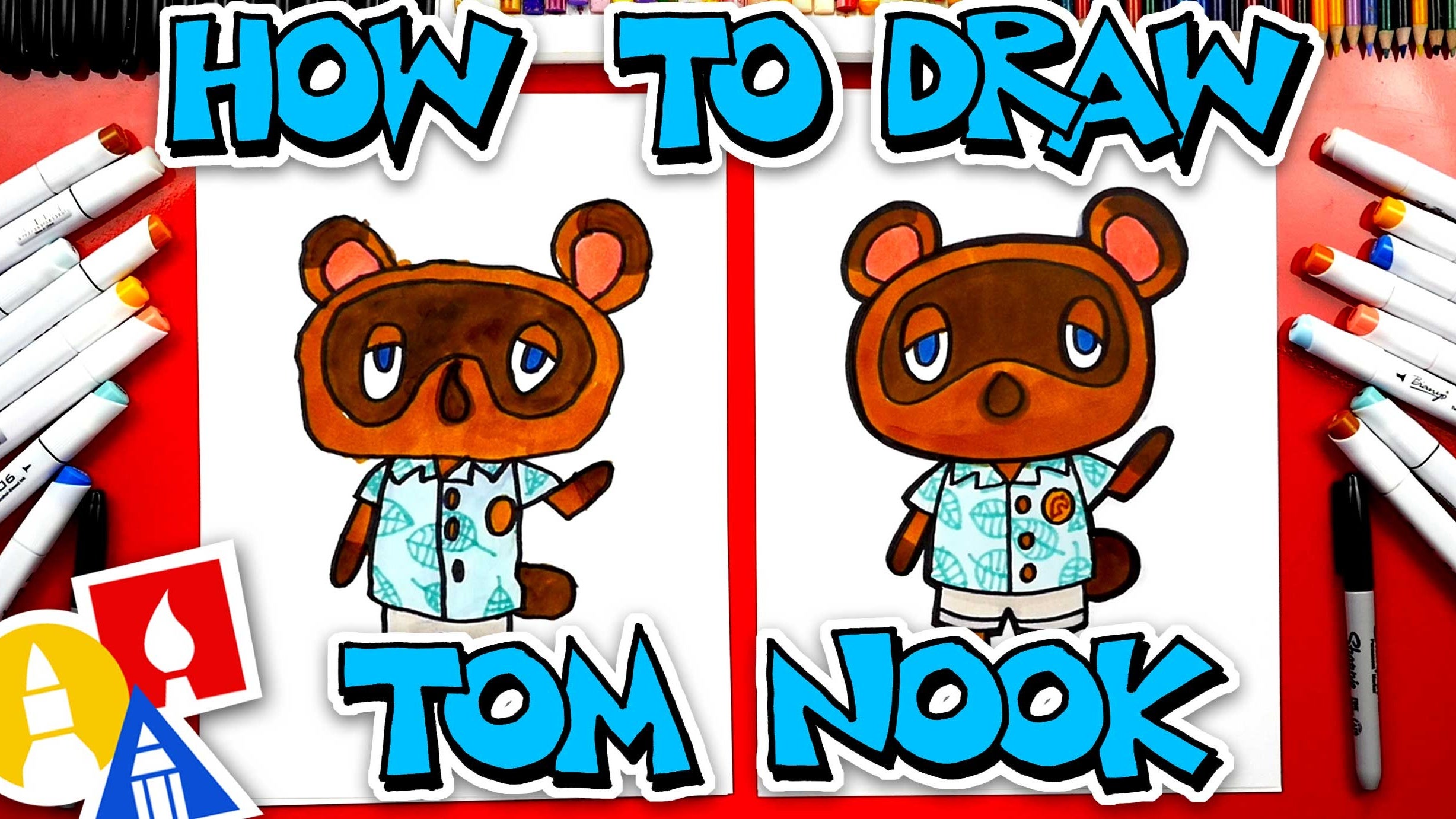 How To Draw Tom Nook From Animal Crossing | Art For Kids Hub
