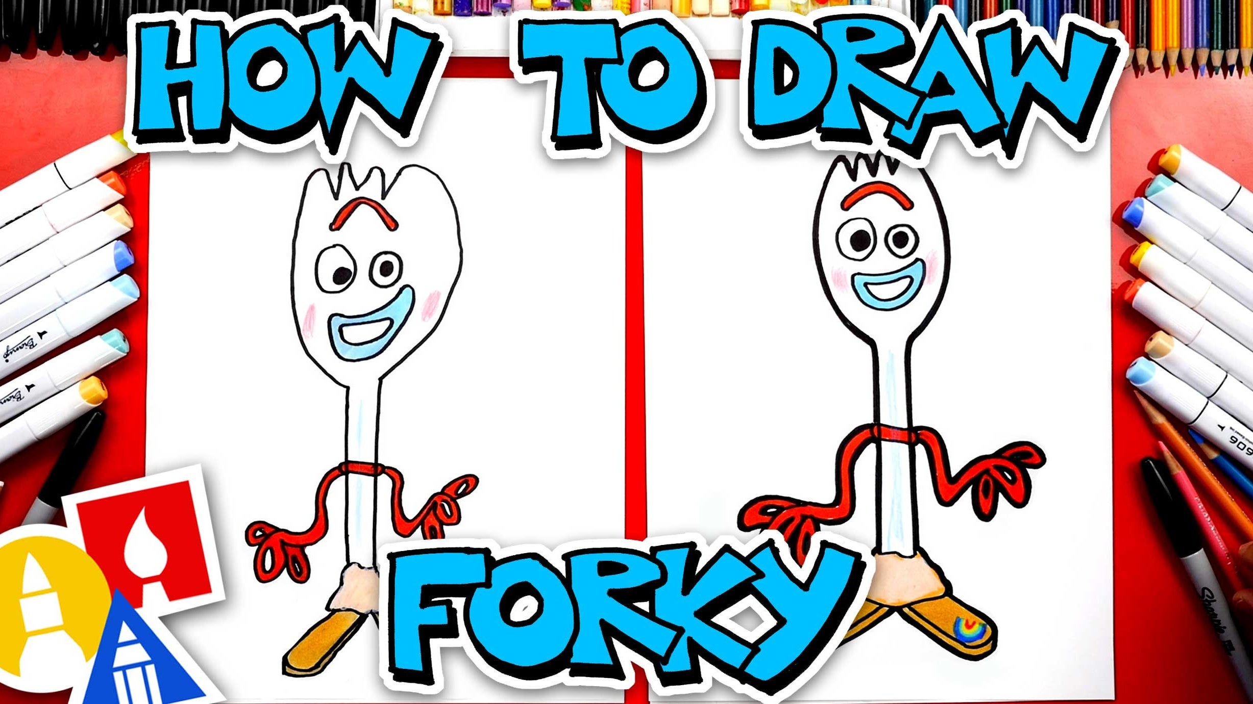 How To Draw Forky From Toy Story | Art For Kids Hub