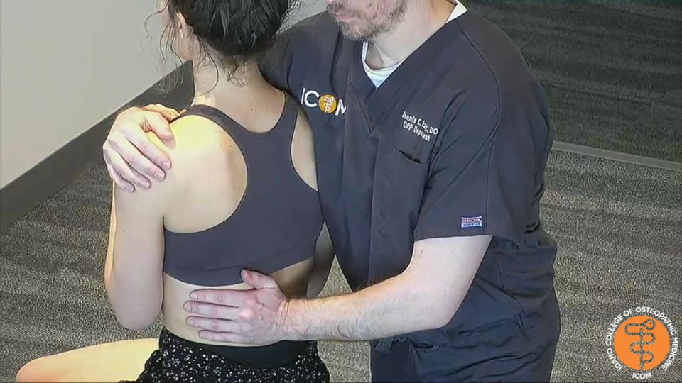 Lumbar Articulatory Technique - Seated Rotation | OMT Video Library